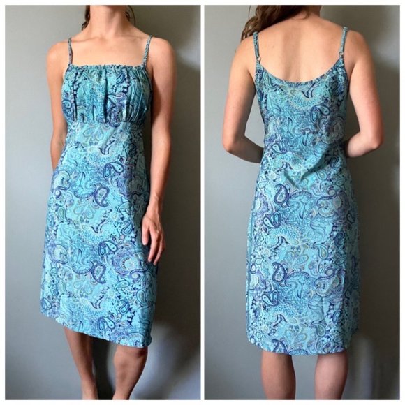 Jessica Dresses & Skirts - Vintage 90s Blue Dress, 1990s Blue Paisley Slip Dress